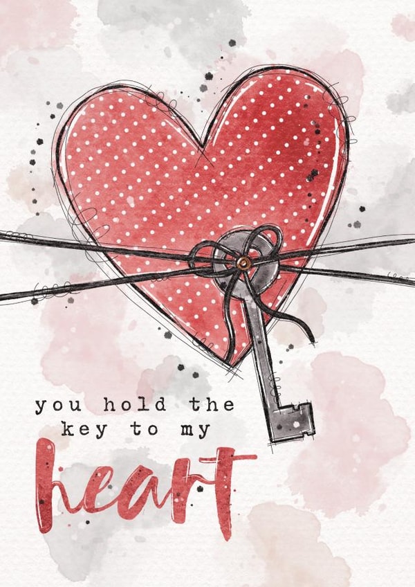 key heart Valentines Day Card 21050 created by Catherine Bancroft