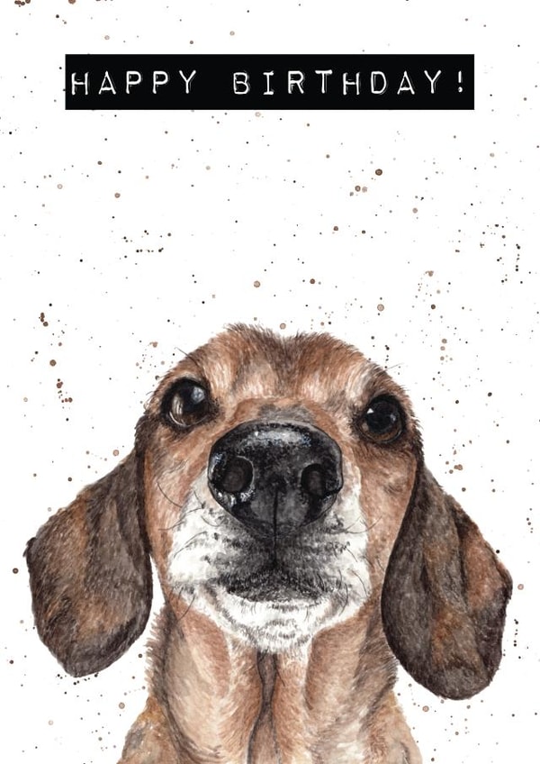 Happy birthday dachshund / sausage dog card created by Bramble Designs