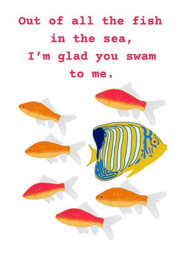 fish sea Valentines Day Card 15499 created by suzcreate