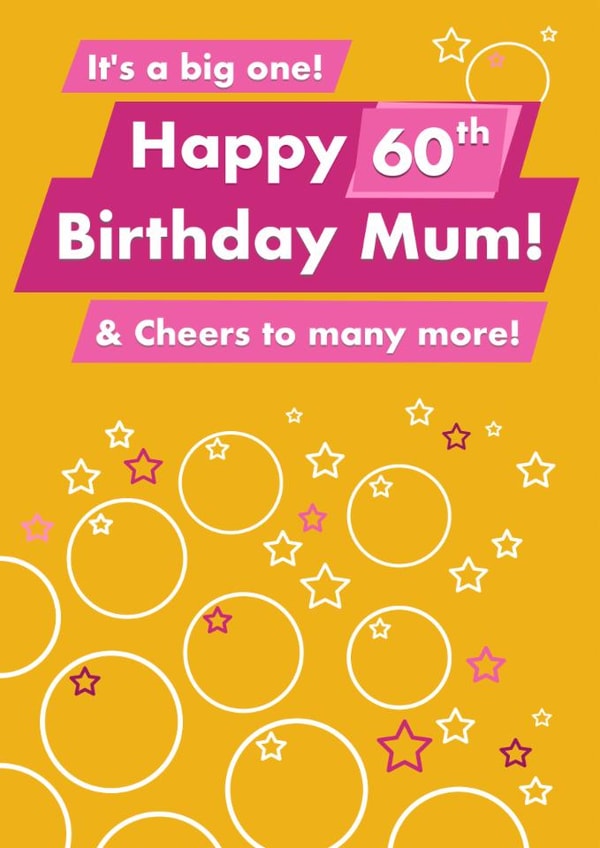Happy 60th Birthday Mum created by Card and Cake