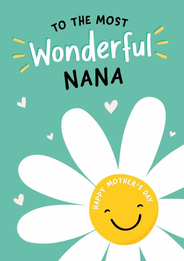 Cute Mothers Day Card - Nana - Daisy - To The Most Wonderful Nana created by Macie Dot Doodles