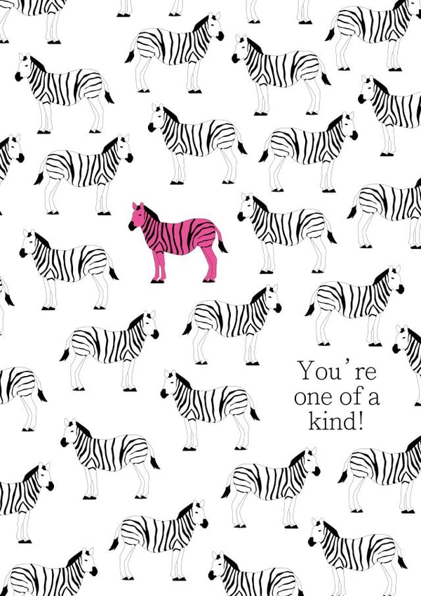You're one of a kind Zebra Card created by Victoria Grace Designs
