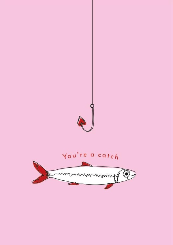 hook fish Valentines Day Card 16797 created by Mor Creative