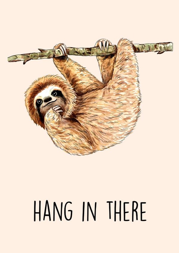 SLOTH hanging Love & Friendship Card 20795 created by Poppy & Mabel 