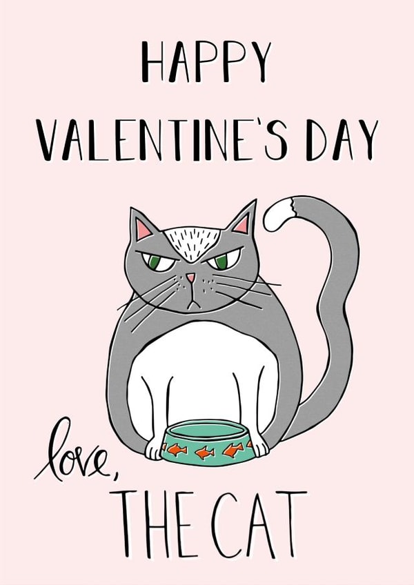 cat furry Valentines Day Card 37195 created by O WHAT A FEELING