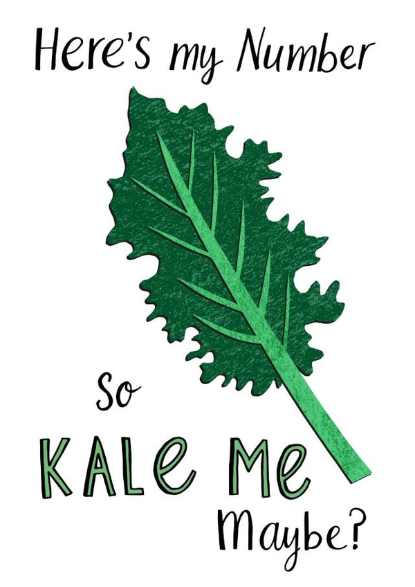 healthy kale Valentines Day Card 37198 created by O WHAT A FEELING