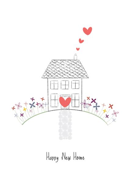 Classic New Home Card - House - Hearts - Happy New Home | thortful