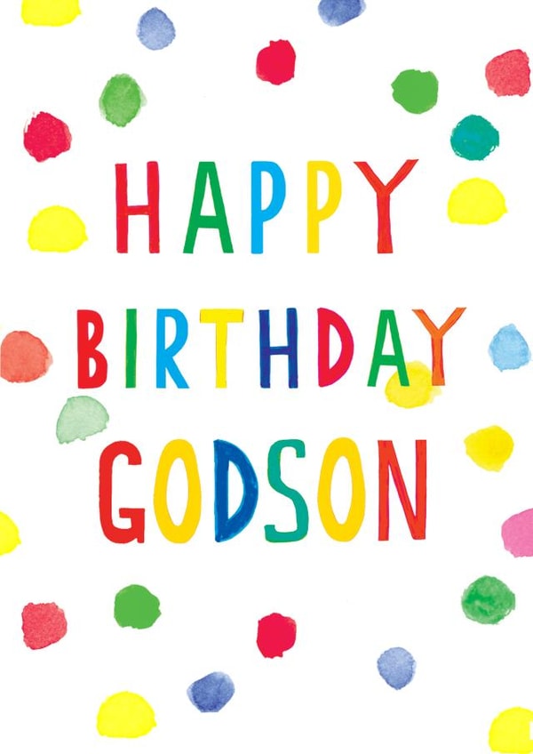 Birthday Card For Godson - Colourful - Polka Dots created by Earlybird