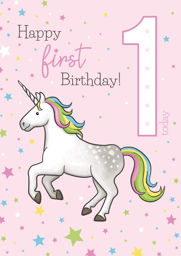 First Birthday Unicorn Card created by Hazel Fisher Creations