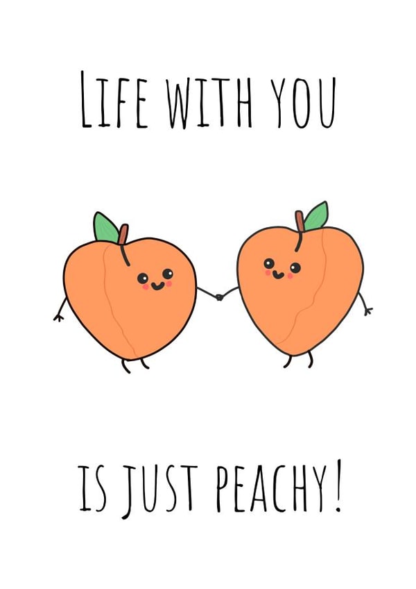 cute peach Valentines Day Card 21164 created by CozzaCreations