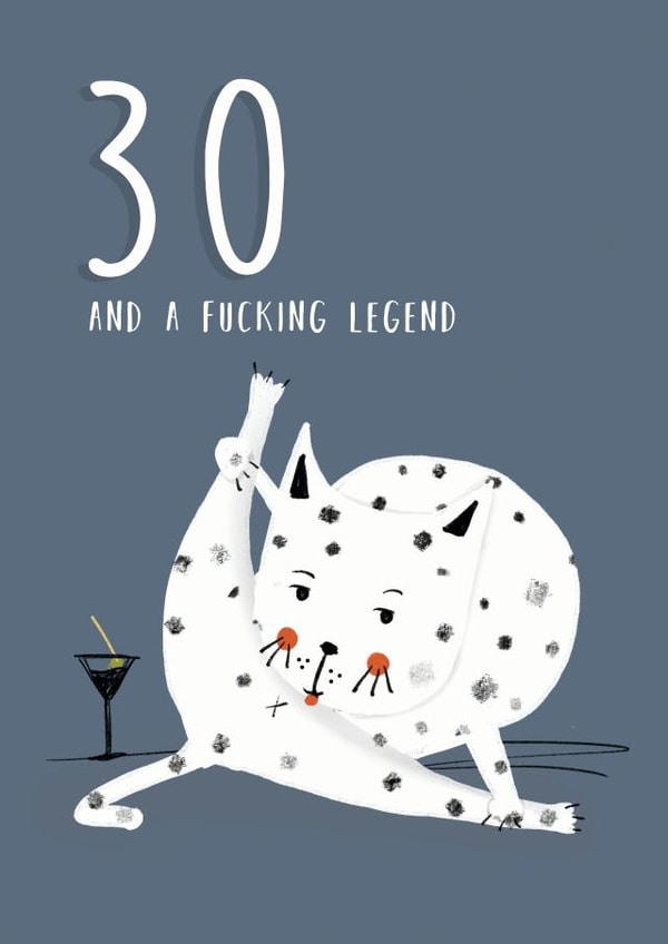 30  30th  Birthday Card 20529 created by NICHOLA COWDERY ILLUSTRATIONS 