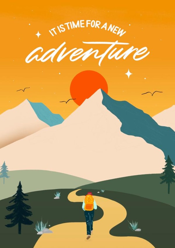 its time for a new adventure travel Leaving Card 1036 created by Leah Chong - Leah Design