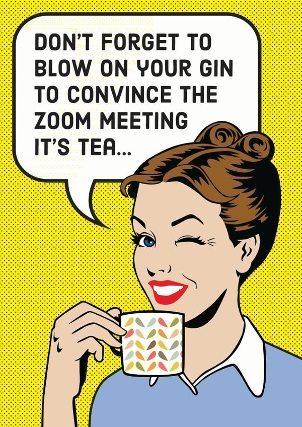 Zoom meeting gin birthday card created by Kyleigh Orlebar