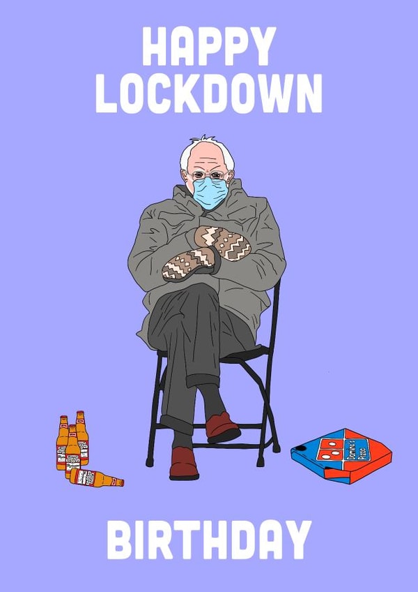 bernie sanders mittens bernie Birthday Card 19119 created by Swazzdraws