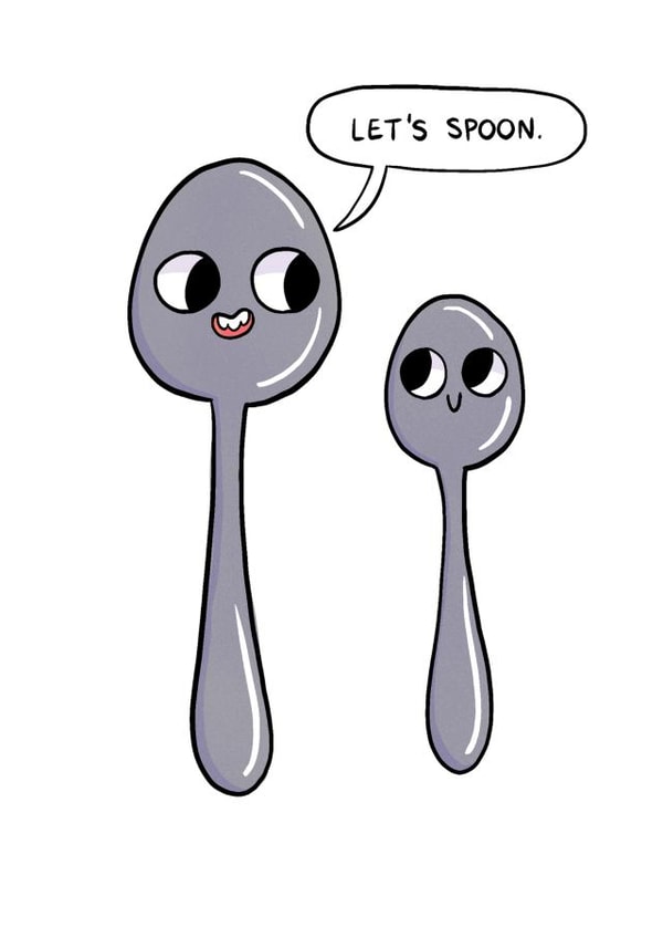 spoon pun Valentines Day Card 29574 created by Ruthycomics