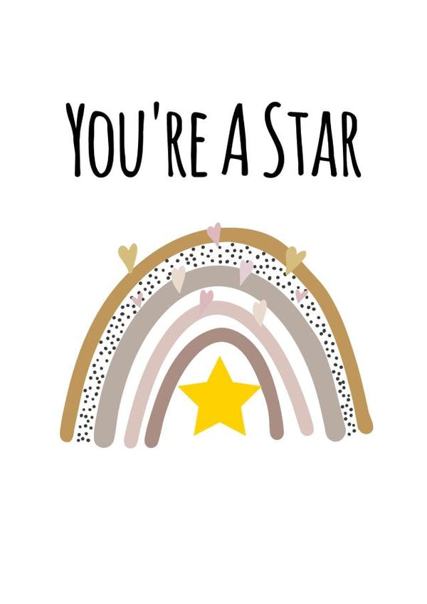 you're a star rainbow Congratulations Card 16260 created by The Arty Apples Limited