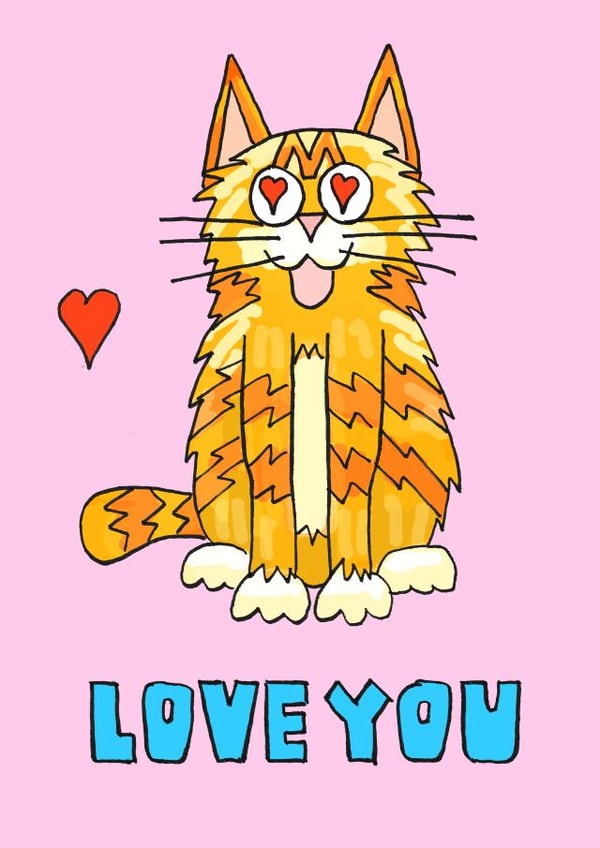 love cat Valentines Day Card 21172 created by Bizzare Triangle Love