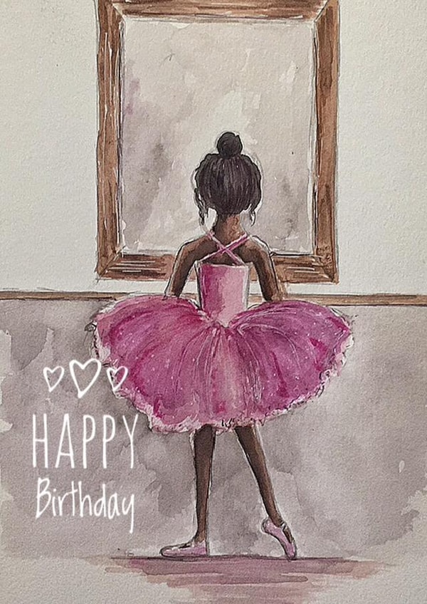 Arty Birthday Card - For Her - Ballet Dancer created by AP Designs