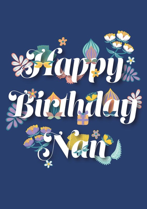 Classic Birthday Card - For Nan - Flowers created by LJRanson Design