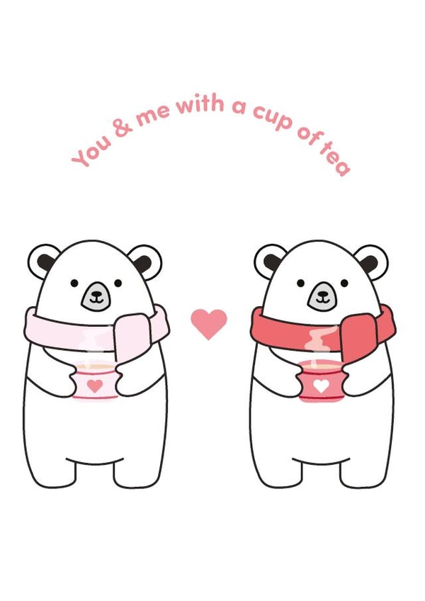 bear you and me Valentines Day Card 21285 created by ikldesign