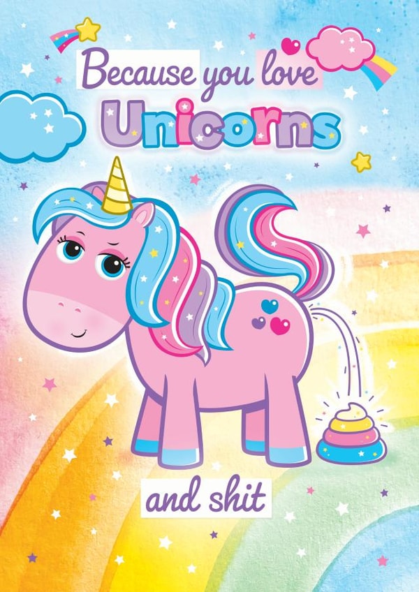 Funny Unicorns and Shit Card created by Half-Bee