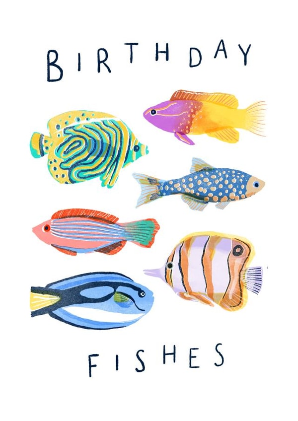Birthday Fishes Birthday Card 21017 created by Salty Siren Studios 