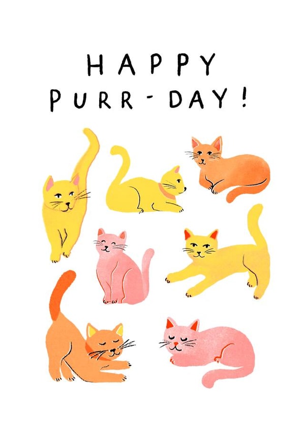Happy Purr Birthday Card 21018 created by Salty Siren Studios 