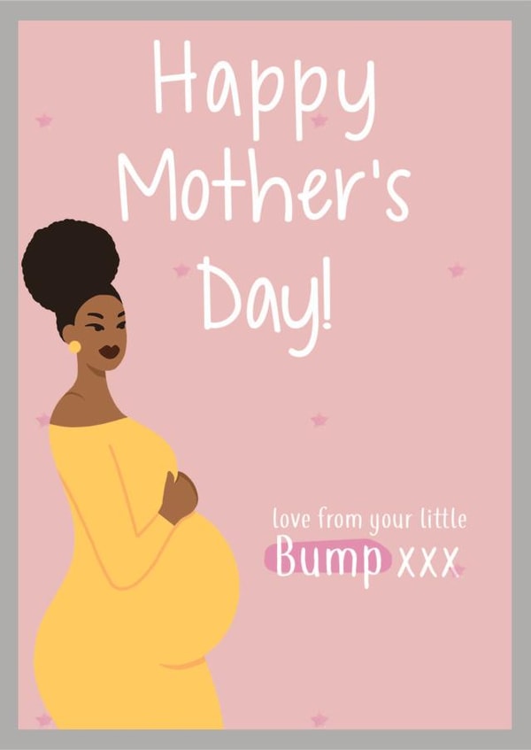 mum to be bump Mothers Day Card 40003 created by InclusiviTwee