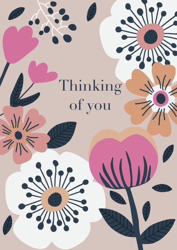 Flowers Thinking Thinking of you Card 21053 created by Catherine Bancroft
