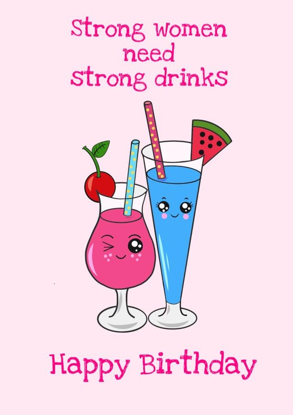 Strong women Birthday Card 13602 created by Cutie McHootie 