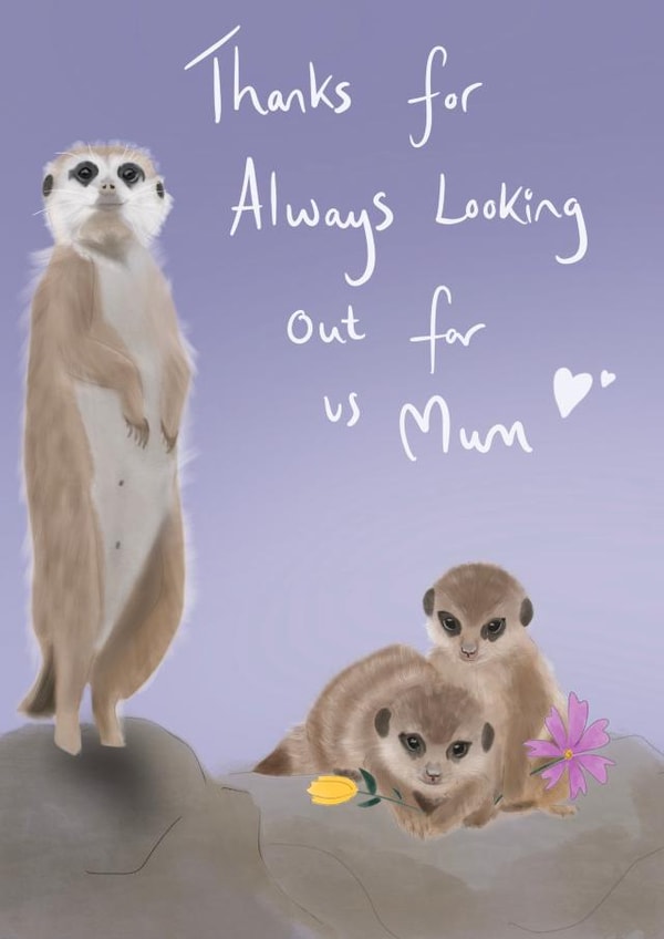 meerkats animals Mothers Day Card 20981 created by mvk_prints