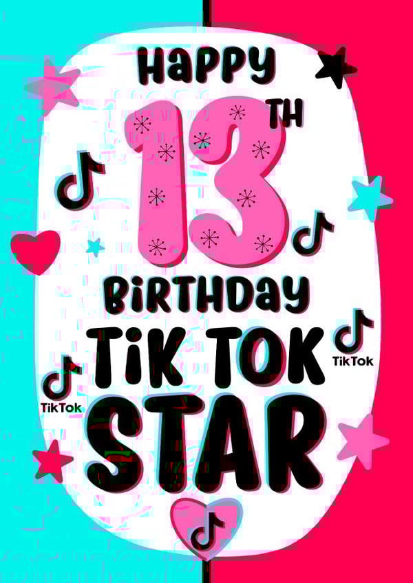 TikTok Star Birthday Card 18825 created by Little Cat Creates