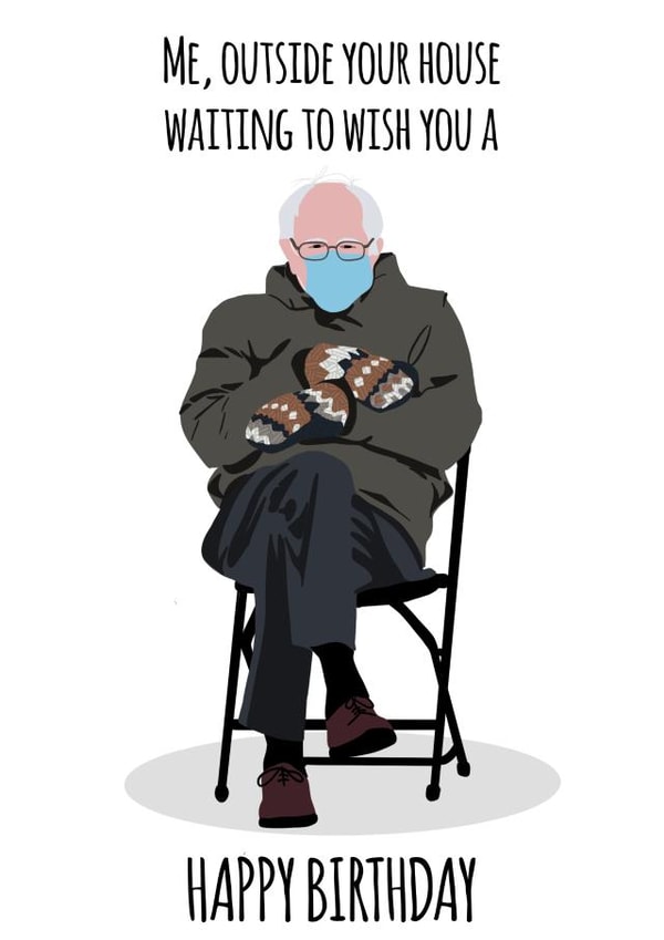 Bernie Sanders birthday card created by Daniella Illustrates 