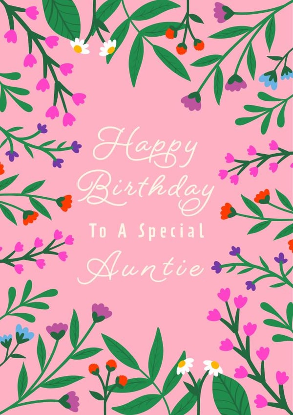 To a special Auntie - floral birthday card created by Kamiya Chirodian