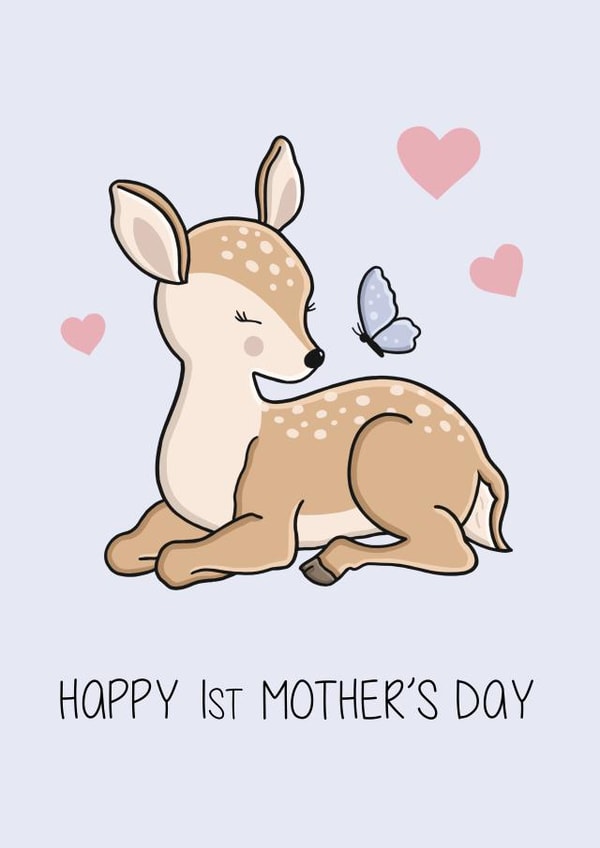 animal reindeer Mothers Day Card 17298 created by Creaternet
