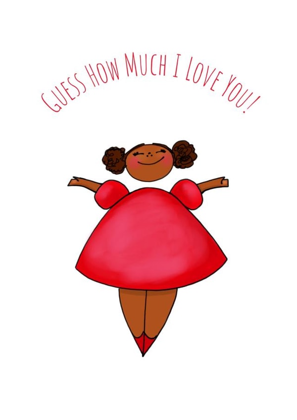 female girl Valentines Day Card 44645 created by Afritistic