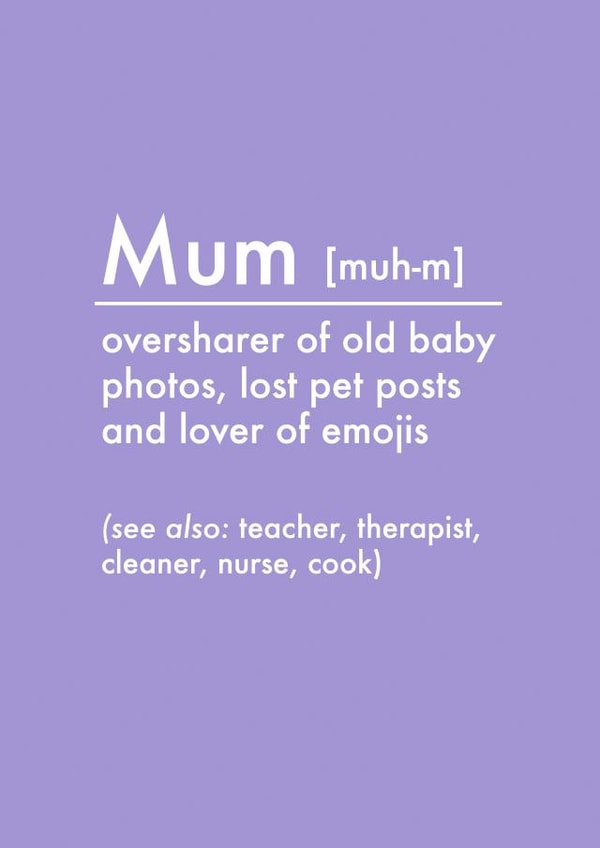 mum muh-m Mothers Day Card 14413 created by Snarkologie
