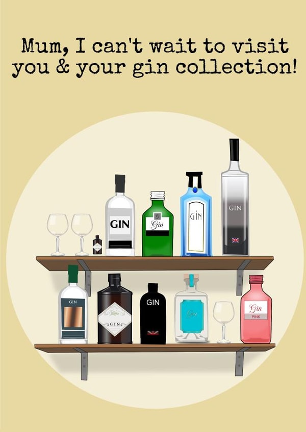 Mum Gin collection Mothers Day Card 25578 created by Doodle Dot Design Co