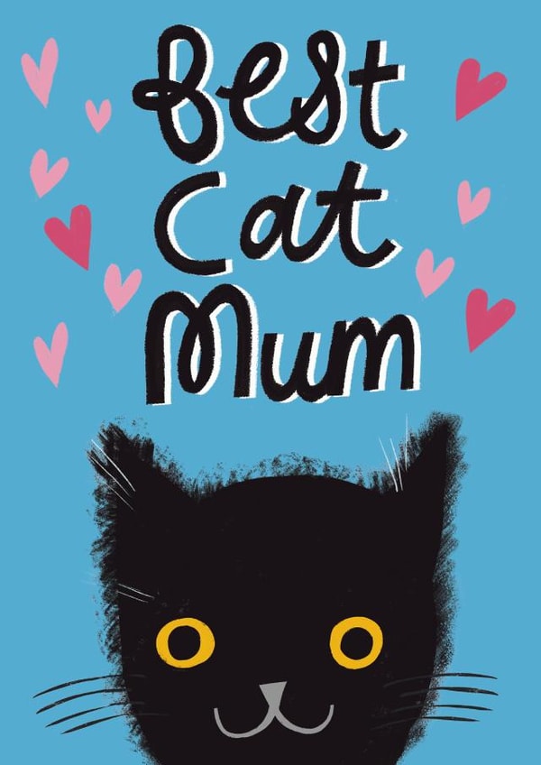 cat mum best Mothers Day Card 17402 created by @AimeeStevens.Design