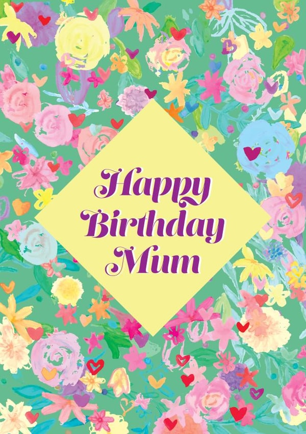 hearts floral Birthday Card 14353 created by Dottie Mottie