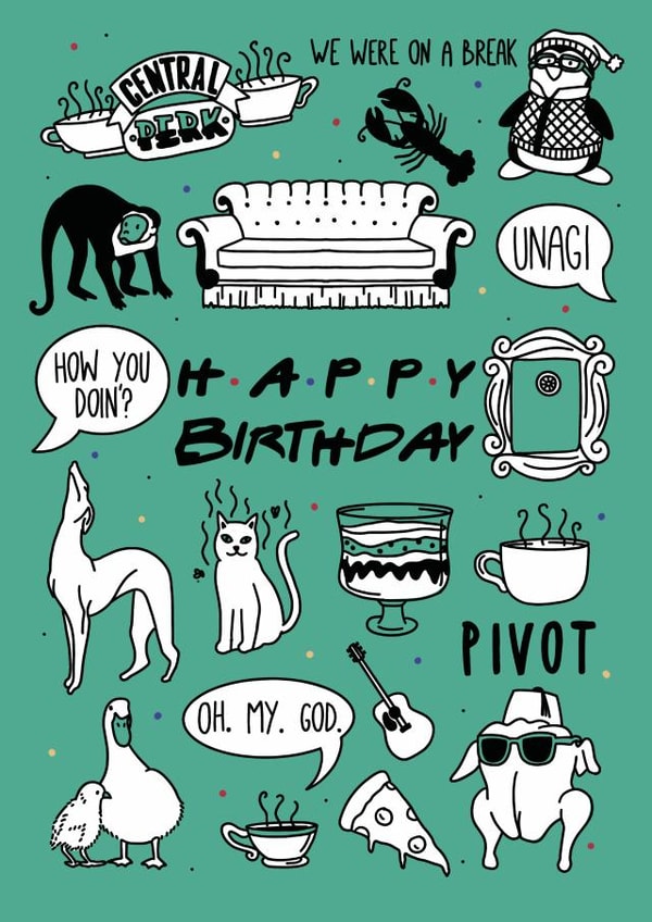 Friends Smelly cat Birthday Card 45075 created by Good Goose Designs