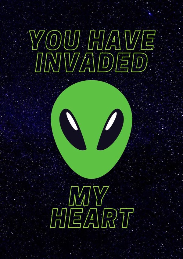 alien space Valentines Day Card 19095 created by Charlotte Beever