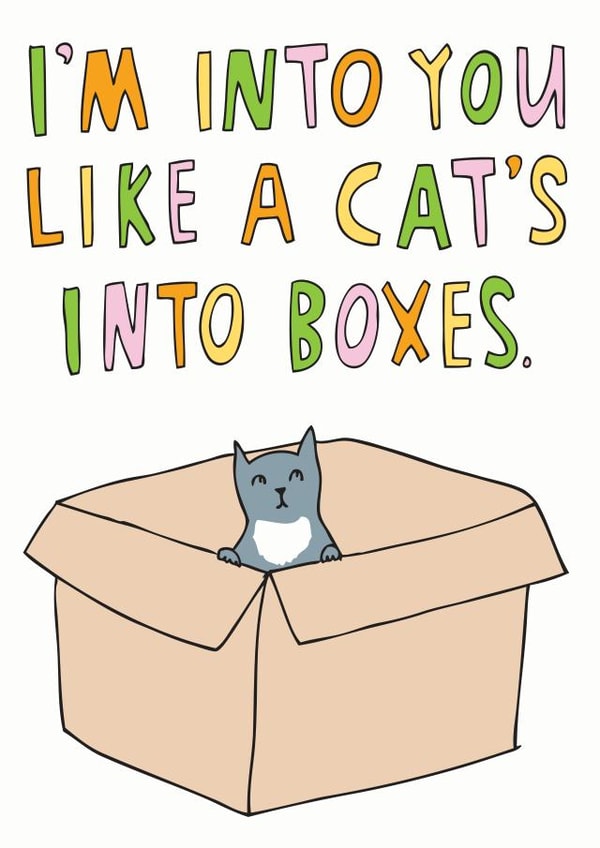 A romantic card for a cat lover created by Able And Game