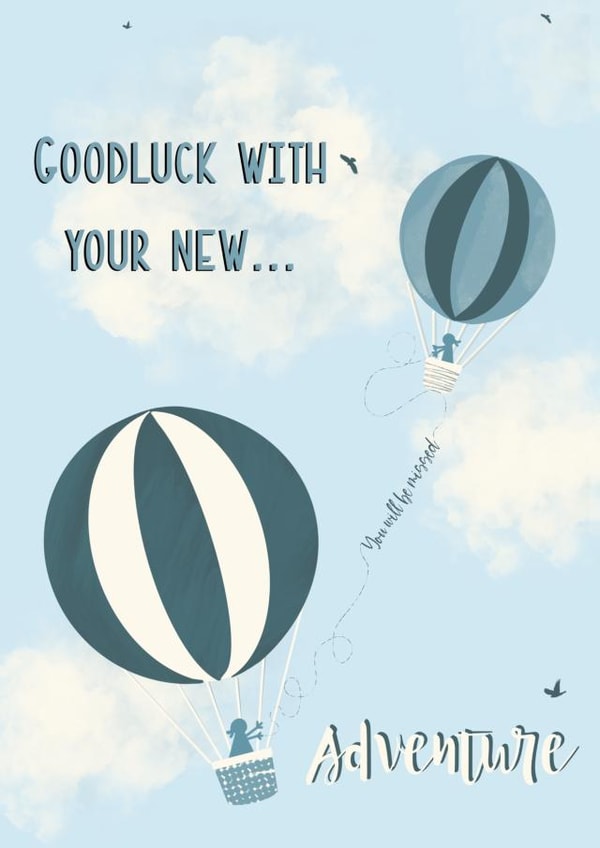 Missing you  Fly high Leaving Card 20910 created by Rea Velasquez