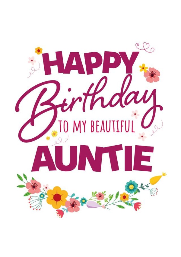 Floral Auntie Birthday Card created by Yeti Design
