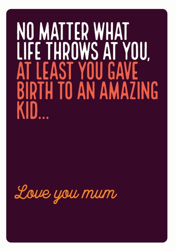 mum typography Mothers Day Card 35800 created by Electric Carp