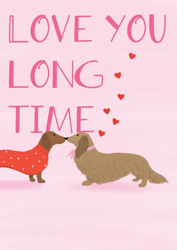 dachshund love Valentines Day Card 21281 created by Hannah Nolloth 