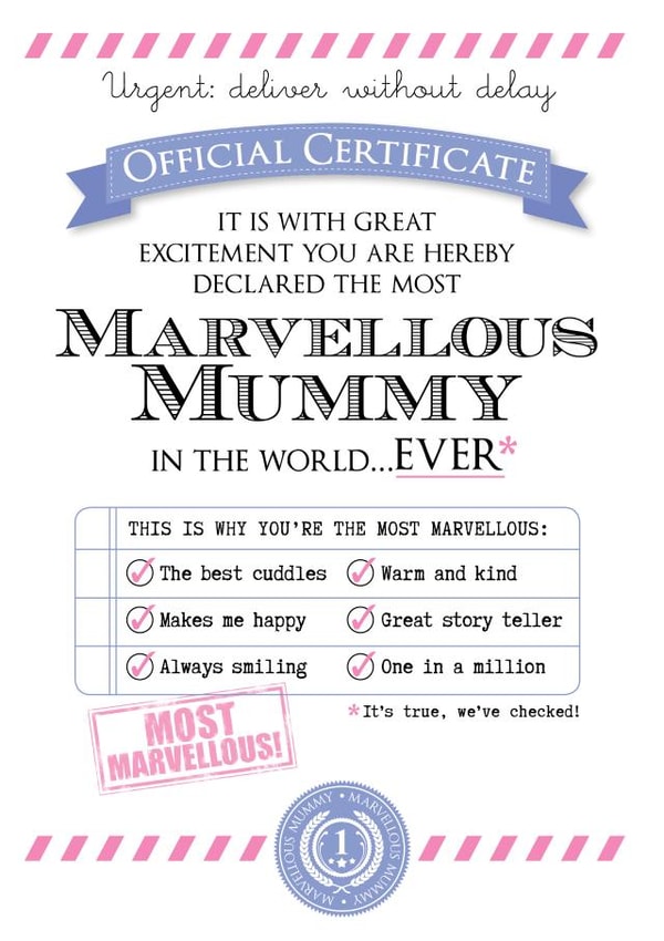 Marvellous Mummy Mothers Day Card 28230 created by Eskimo Kiss Designs