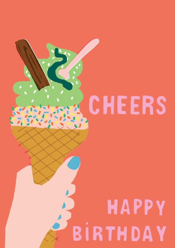 Cute Birthday Card - For Her - Ice Cream created by Francesca Iannaccone