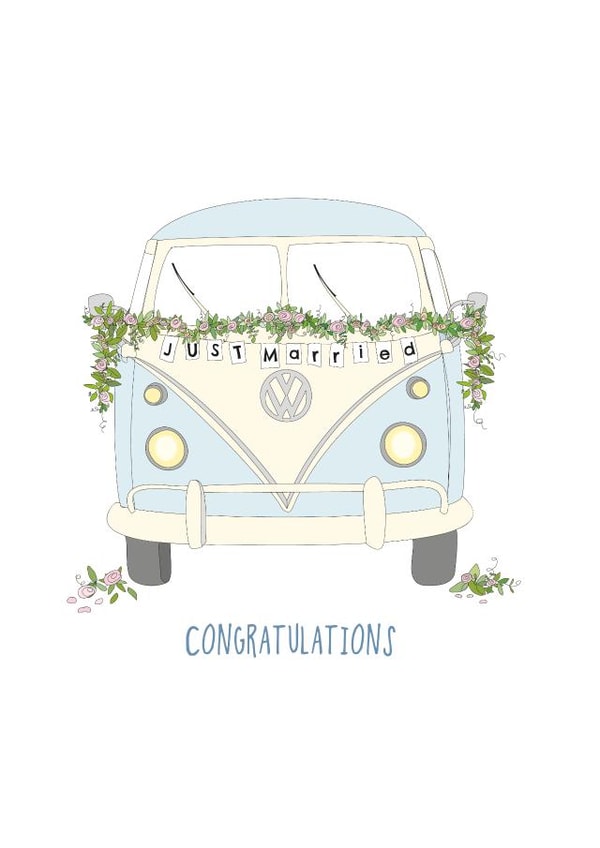 Congratulations on your wedding vw camper created by Rachel Millson-Hill